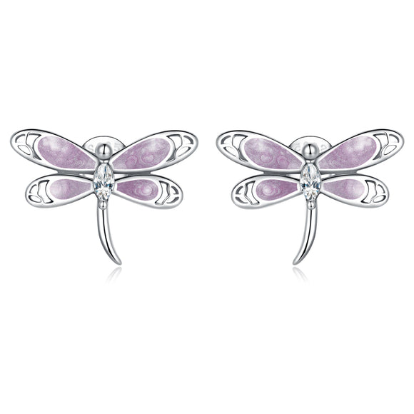 925 Sterling Silver Enamel Process Earrings with Pavé Setting CZ for Women