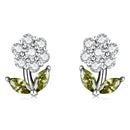 925 Sterling Silver Earrings with Pavé Setting CZ in White Gold-3