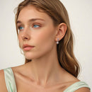 925 Sterling Silver Earrings with Quality Shell Pearl and CZ for Women-7