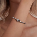 925 Sterling Silver + Pavé Setting White Gold Bracelet 17.0cm for Women-7