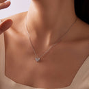 925 Sterling Silver Plated White Gold Moissanite Necklace 40+5cm for Women-6