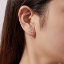 925 Sterling Silver Moissanite Earrings 0.8cm for Women-7
