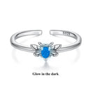 925 Sterling Silver Pendant with Luminous Stone - Oxidized Silver, For Rings-1