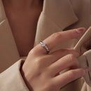 925 Sterling Silver Moissanite 0.65 Carat Ring for Women Size E-8