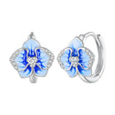 925 Sterling Silver Earrings with Enamel and Pavé Setting, 10mm for Women-3