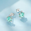 925 Sterling Silver Earrings with Transparent Glass and Oxidized Finish for Women-3