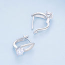 925 Sterling Silver Earrings with CZ Pavé Setting, 1.4*0.62cm for Women-6