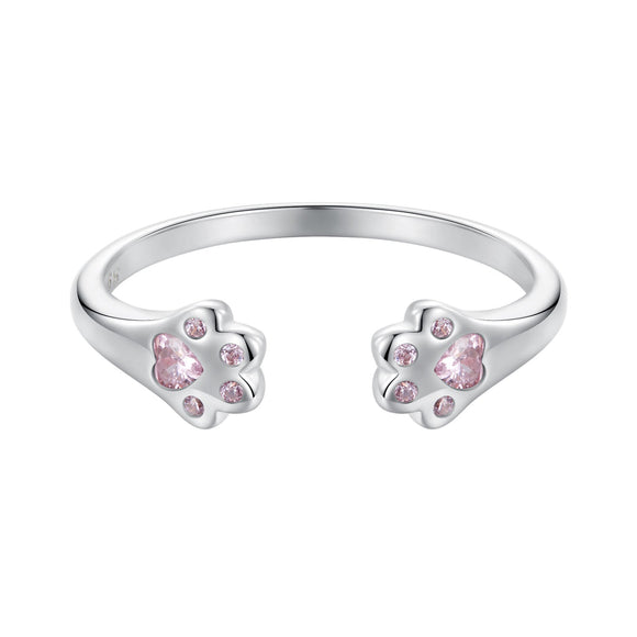 925 Sterling Silver White Gold Plated Pavé Setting CZ Ring