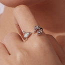 925 Sterling Silver White Gold Plated Nano Opal Ring with CZ for Women-5