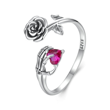 925 Sterling Silver Ring with Pavé Setting CZ, Width 0.15cm, Women's Jewelry - 0