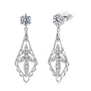 925 Sterling Silver 0.50 Carat Moissanite Earrings with White Gold Plating for Women-2