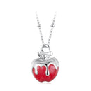 925 Sterling Silver White Gold Plated Enamel Necklace 40+5cm for Women-2