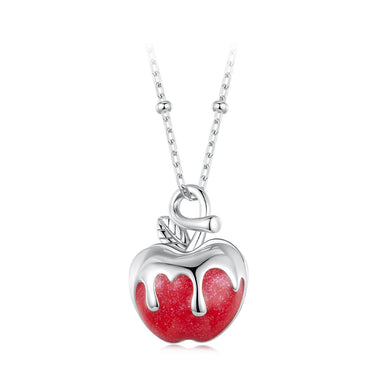925 Sterling Silver White Gold Plated Enamel Necklace 40+5cm for Women - 0