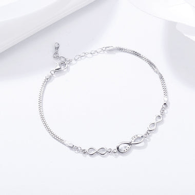 925 Sterling Silver Bracelet 22CM for Women - 0