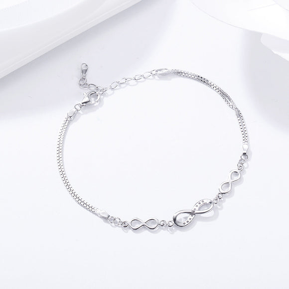 925 Sterling Silver Bracelet 22CM for Women