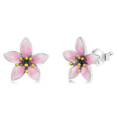 925 Sterling Silver Enamel Oxidized Earrings-1