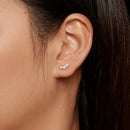 925 Sterling Silver Moissanite 0.01 Carat Earrings Size 4*9mm for Women-7