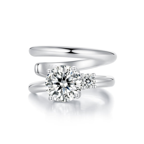 925 Sterling Silver 5mm Moissanite Earrings for Women, 13x8mm, White Gold Plated