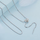 925 Sterling Silver Adjustable Necklace with CZ Pendant for Women-1