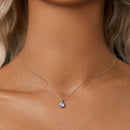 925 Sterling Silver Moissanite 6.5mm Diamond-like Pendant Necklace for Women-9