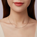 925 Sterling Silver White Gold Plated Necklace 40+5cm for Women-7