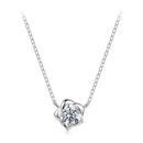 925 Sterling Silver Moissanite 0.5 Carat White Gold Plated Necklace for Women-1