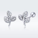 925 Sterling Silver Oxidized Pavé Setting CZ Earrings-4