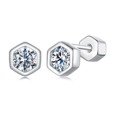 925 Sterling Silver 0.3 Carat Moissanite Earrings for Women - 0