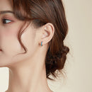 925 Sterling Silver + Platinum Translucent Opal Earrings for Women-6