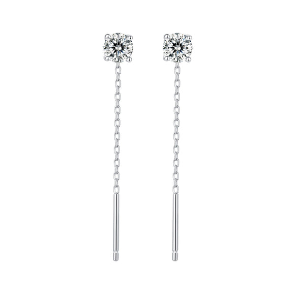 925 Sterling Silver 4.0 Carat Moissanite Earrings for Women