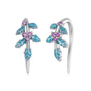 925 Sterling Silver White Gold Plated Enamel Earrings-1