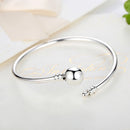 925 Sterling Silver 5.8CM Diameter and 0.3CM Thick Bracelet for Women-4