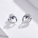 925 Sterling Silver Earrings with Oxidized Finish and Pavé Setting-2