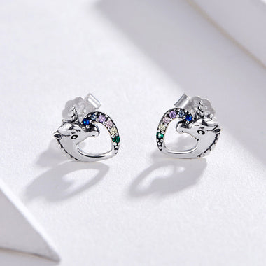 925 Sterling Silver Earrings with Oxidized Finish and Pavé Setting - 0