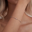 925 Sterling Silver Pave Setting CZ Bracelet with White Gold Plating-7