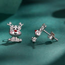 925 Sterling Silver Enamel Earrings 12x9mm-4
