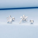 925 Sterling Silver Earrings with Pavé Setting CZ in White Gold-3