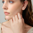 925 Sterling Silver Oxidized 0.18cm Wide Pavé Setting CZ Ring for Women - Size 6.0-6