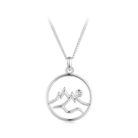 925 Sterling Silver Necklace with Pavé Setting CZ 21*16mm Pendant