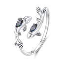 925 Sterling Silver Transparent Glass Ring for Women-1
