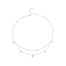 925 Sterling Silver Plated White Gold Moissanite Necklace 400+50mm for Women-1