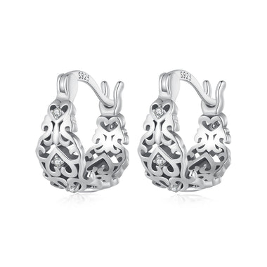 925 Sterling Silver Earrings with Pavé Setting CZ - 0
