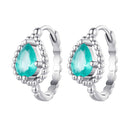 925 Sterling Silver Earrings with Pavé Setting and Transparent Glass-3