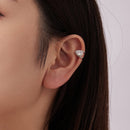 925 Sterling Silver Hoop Earrings with Pavé Setting CZ in White Gold-7