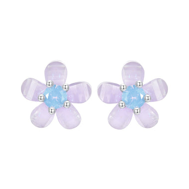 925 Sterling Silver Opal 8mm Earrings for Women