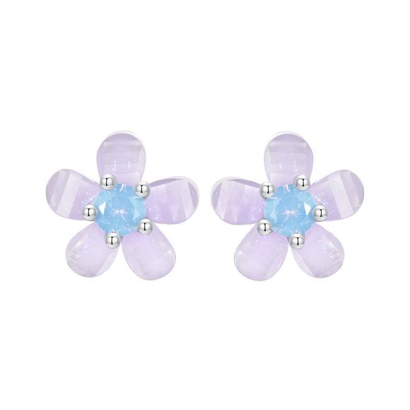 925 Sterling Silver Opal 8mm Earrings for Women