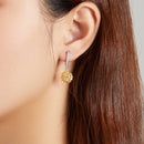 S925 Sterling Silver Plated Gold Pavé Setting CZ Earrings-7