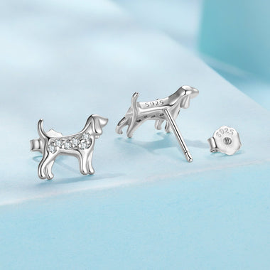 925 Sterling Silver Pavé Set CZ White Gold Plated Earrings for Women - 0