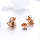 925 Sterling Silver Rose Gold Plated Pavé CZ Earrings for Women-5
