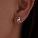 925 Sterling Silver Earrings with White Gold Plating and CZ-5